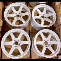VOLK RACING TE37SL 18x9.5 +22 18x10.5 +15 dash white  5x114.3 te37 NEW