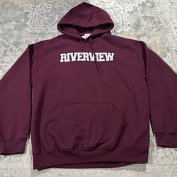 Gildan Heavy Blend Riverview Burgundy Hoodie Size M   