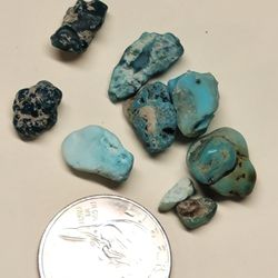 8pcs Natural Turquoise Rough Stablized Lot 