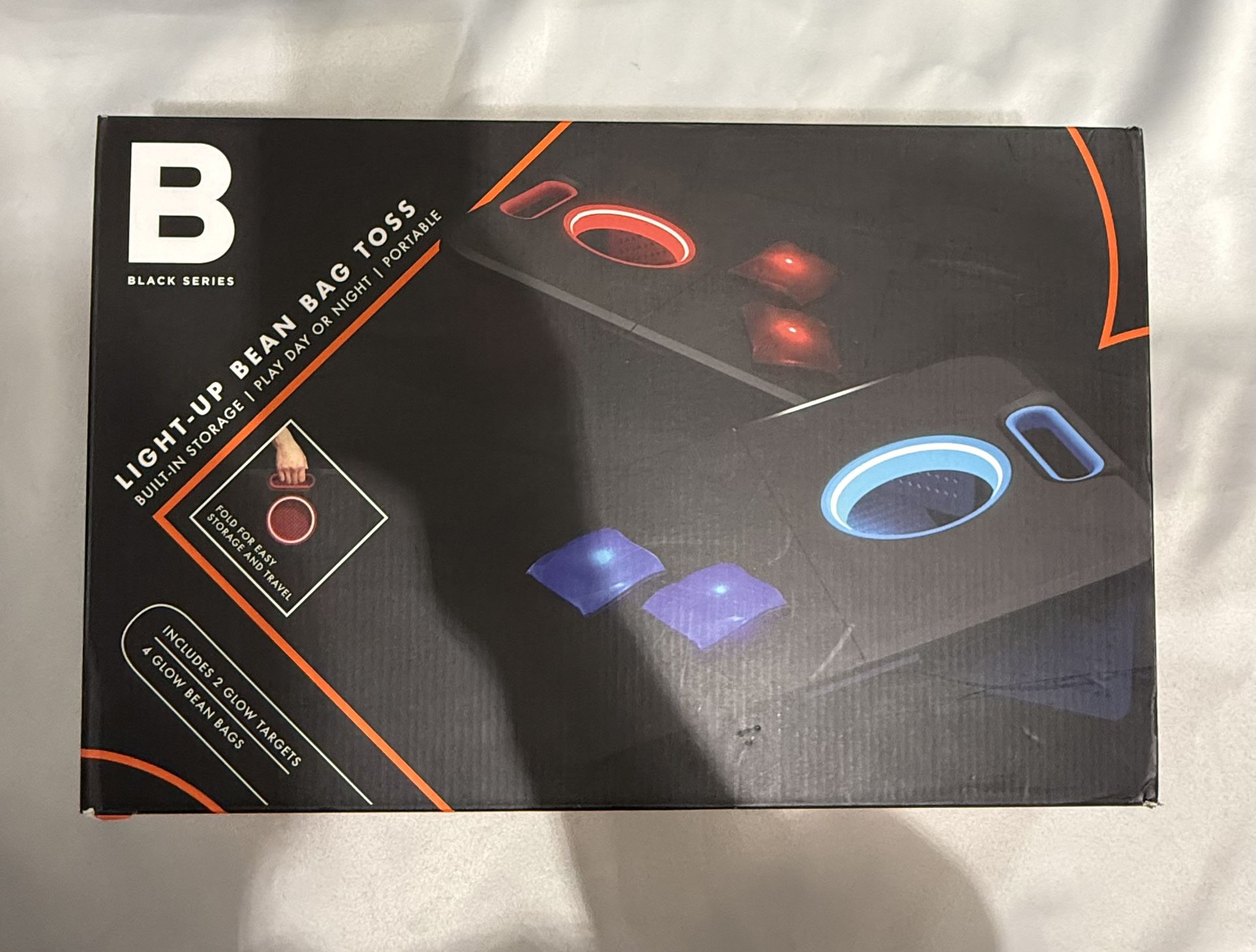 Black Series Light Up Bean Bag Toss Outdoor Game Set with Boards