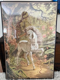 Johfra Bosschart “The Unicorn” 24” x 36” Poster with Frame