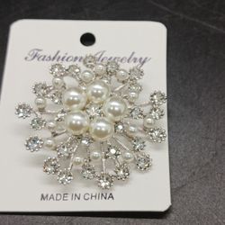 Crystal Flower Brooch

