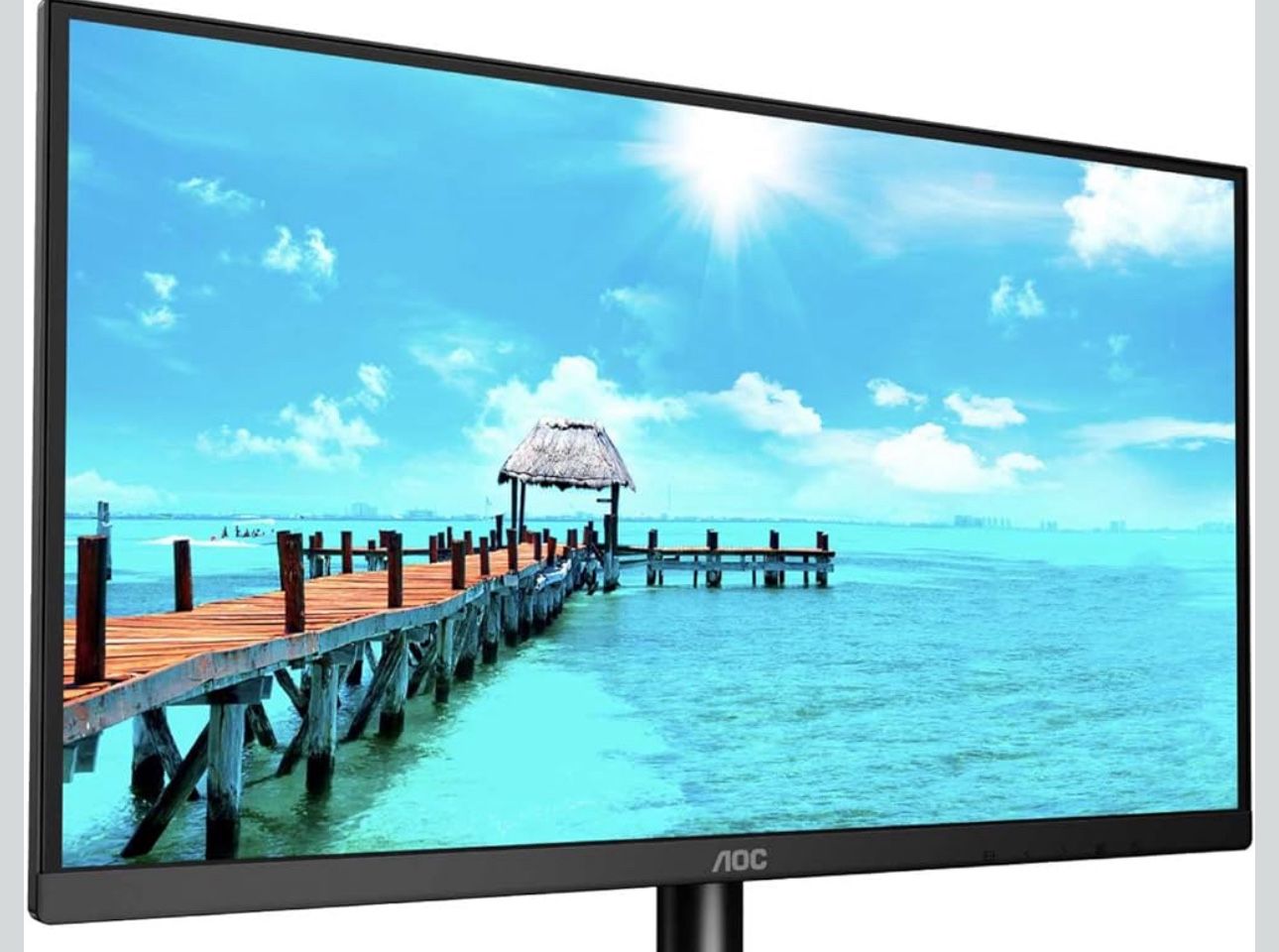 AOC 24B2XH 24" Full HD IPS Monitor, 3-Sided Frameless & Ultra Slim HDMI and VGA inputs, Lowblue Mode, VESA compatible,Black 