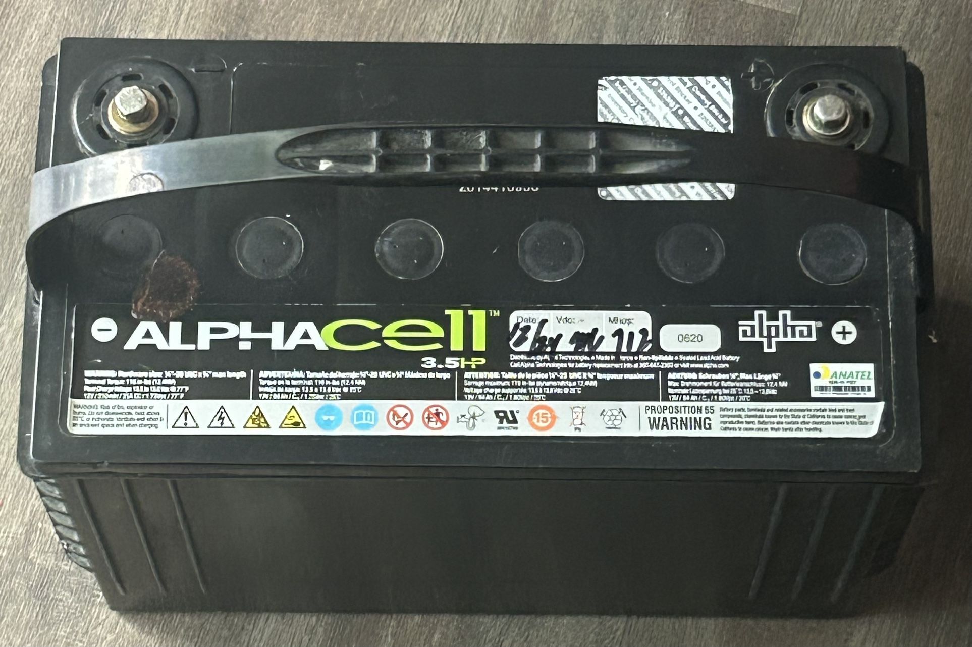 Alpha Cell 3.5HP 12v Car Battery RV Camper Powerback Up Like New 12.8v