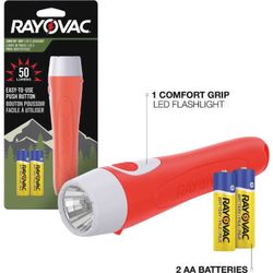 Rayovac Handheld LED Flashlight, 50 Lumen, General Purpose Small Flashlight, Batteries Included