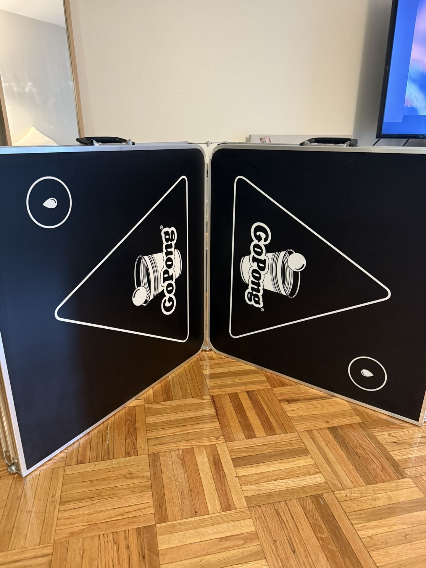 GoPong 8-Foot Folding Ping Pong / Beer Pong Table – Portable & Lightweight – $49– Brookline Pickup