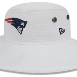 New Era New England Patriots White Bucket Hat