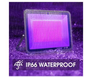 YANYCN 300W LED Black Light,Black Flood Light Outdoor with Plug and Switch, IP66 Waterproof Blacklight Flood Light Neon Glow for Glow Party, Halloween