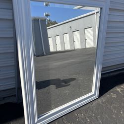 White Framed Mirror