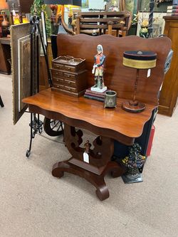 Antique Empire Harp Convertible Game Table