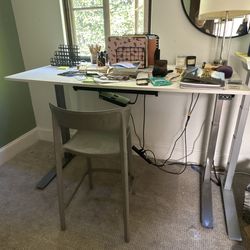 White electric desk
