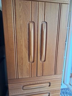 ARMOIRE, blonde wood, $120 obo