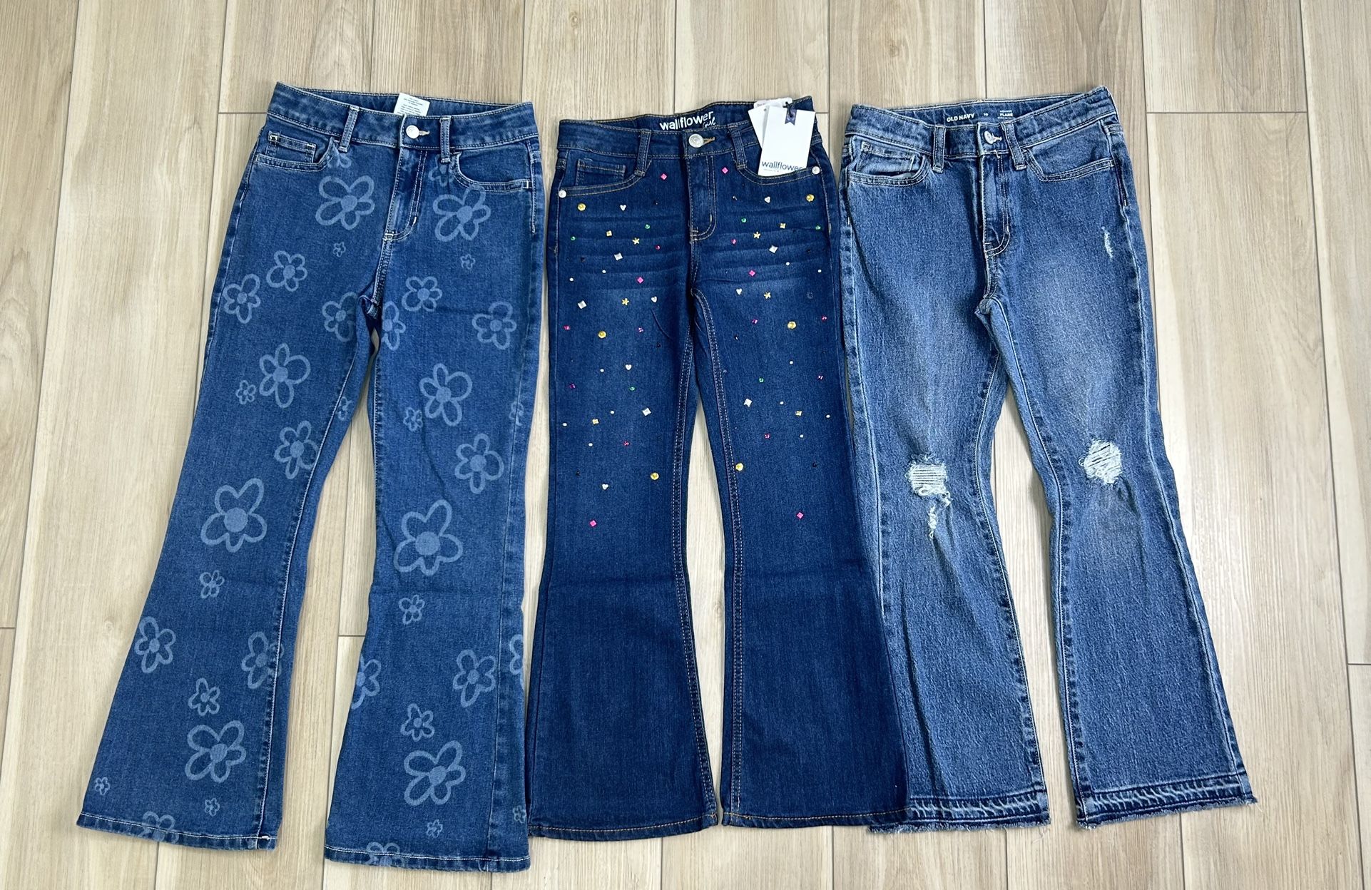 Girls Flare Jeans Size 10- 3 Pairs Like New