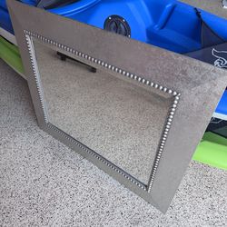 Silver Frame Beveled Edge Mirror