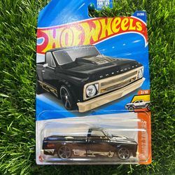 Black Hot Wheels 1967 Chevy pickup #HotWheels #Diecast