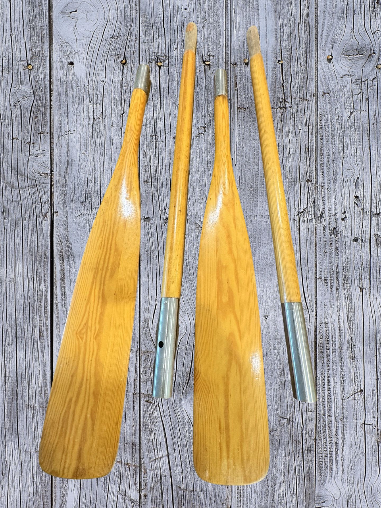 LAHNA Performance Vintage Wood Boat Oar Set Are Decorator Functional and Collapsible. Beautiful.