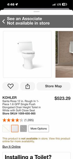 KOHLER Santa Rosa 12 in. Rough In 1-Piece 1.6 GFP Single Flush Elongated Chair Height Toilet in White with Soft Close Seat