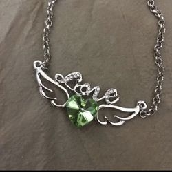 White gold plated swarovski elements crystal necklace