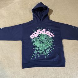 SP5DER OG WEB HOODIE - NAVY - SIZE MEDIUM