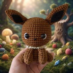 Eevee the Normal Base Evolution Pokemon Crochet