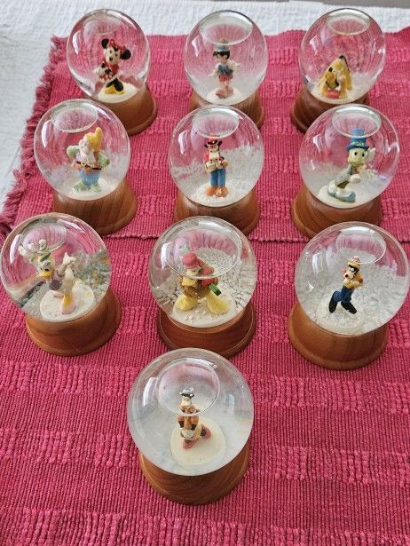10 1980s Disney First Limited Edition Crystal Snow Globes
