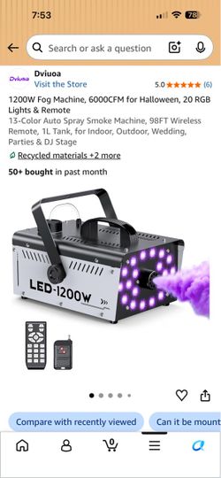 Dviuoa 1200W LED Fog Machine with Remote