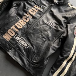 Harley Davidson Vintage Leather Motorcycle Jacket 