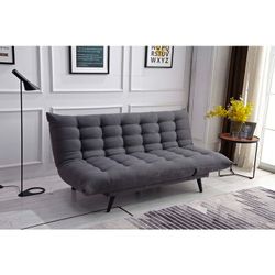 Brand new (71"x44") dark gray/light gray/biege/brown/blue tufted linen sofa futon