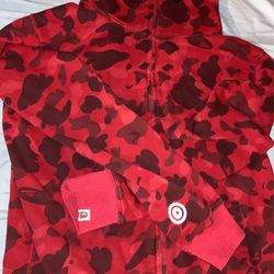 Red Bape Zip Up Size Large