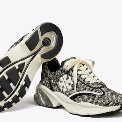 Tori Burch Good Luck Tweed Trainers