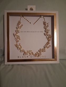 Black Diamond Floral Hair Vine with Pins