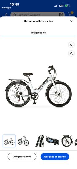 Concord 27.5" Low Step Electric Bike, 36V, Class 2, Aluminum, 49 lbs, White, Unisex, for Riders 5'1" - 6'1" $500