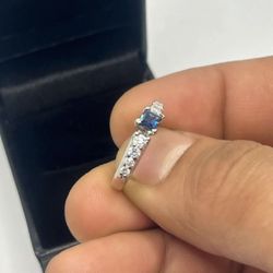 Diamond Blue Sapphire Ring 