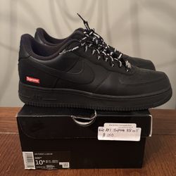 VNDS Nike Air Force 1 Supreme Black Size 10.5 