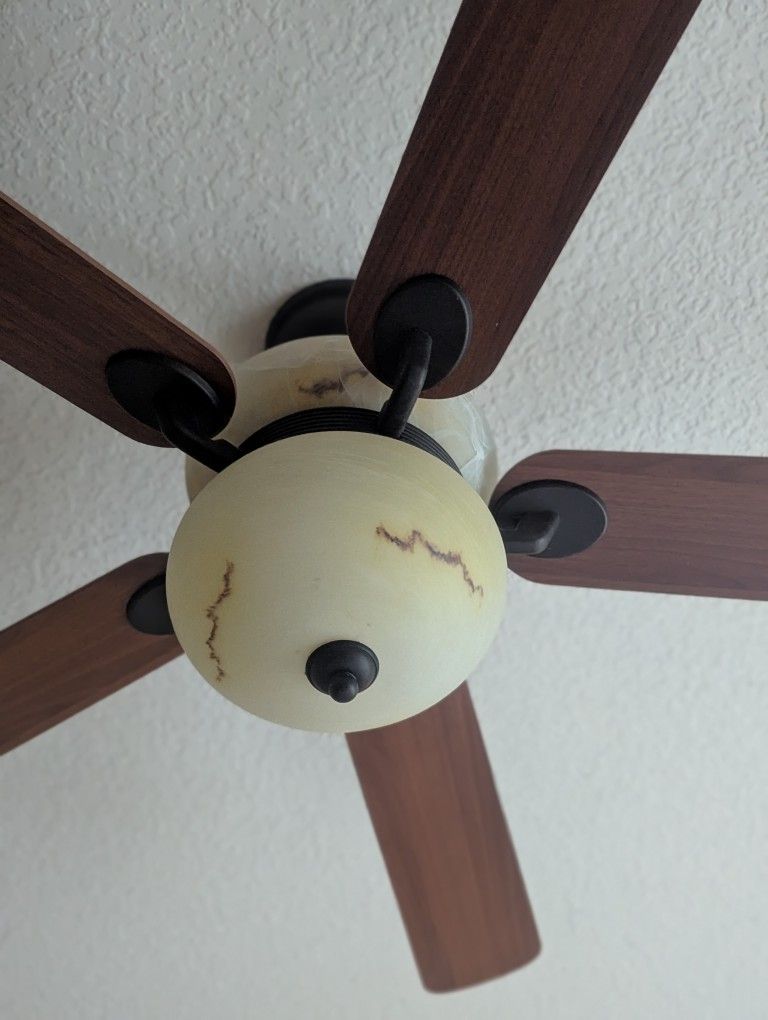 Hampton Bay Remote Control Fan. Speed Is Slow. Light Works And Has Different Dim Options