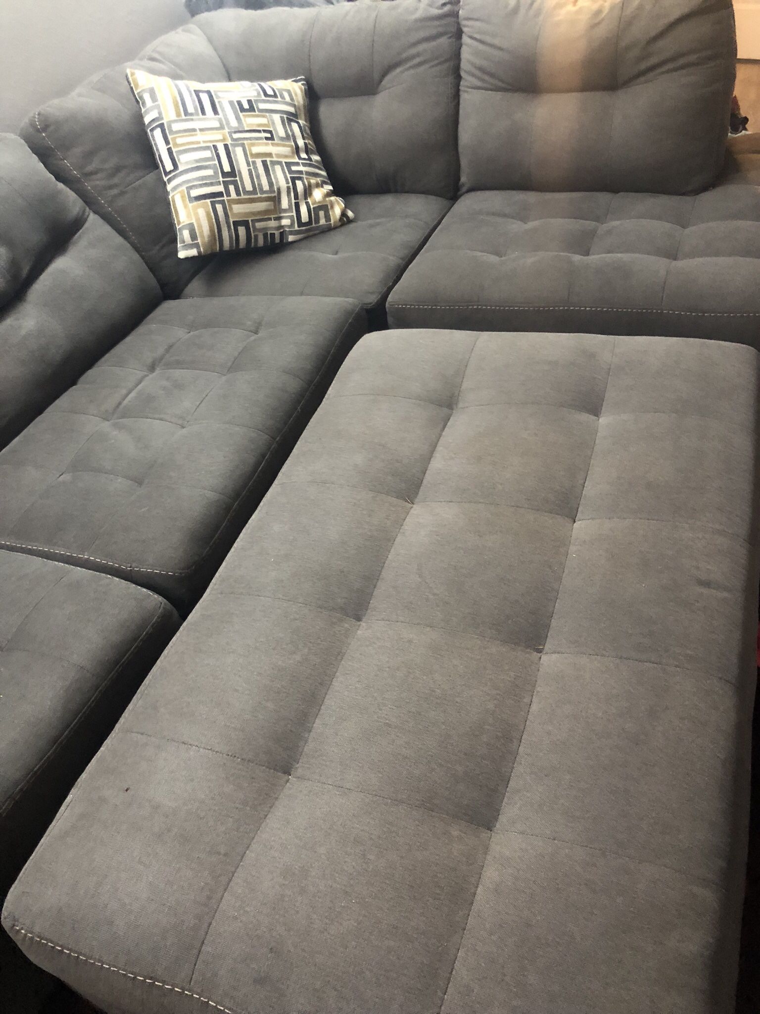 Matching Table With Chairs Grey Sectional Couch Side Bench Recliner Living Room Set Obo