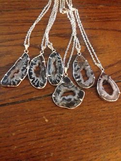 Geod slices agate necklaces