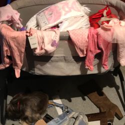Baby Girl Cloths And Bed 