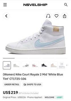 Size 7.5 Women’s  Nike Court Royale Sneakers