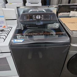 GE Profile™ 5.3 Cu. Ft. Diamond Gray Agitator Top Load Washer with Smarter Wash Technology