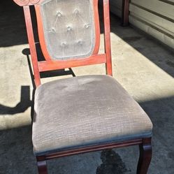 Victorian Style Parlor Side Dining Chair Tufted Upholstery 