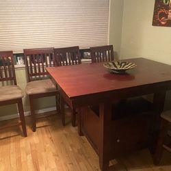 Well Loved, Bar / Counter Height Dining Room Table W/leaf
