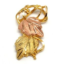 Ladies 10K Black Hills Gold Leaf Pendant