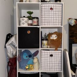 11” 8 Cube Organizer Shelf White with Bins