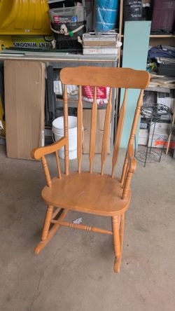 Vintage Solid Wood Heavy Rocking Chair.