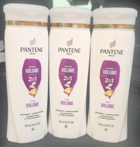 (3) Pantene Volume 2-in-1 Shampoo & Conditioner, 12 oz each