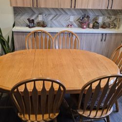 Solid OAK Table With 6 Chairs 