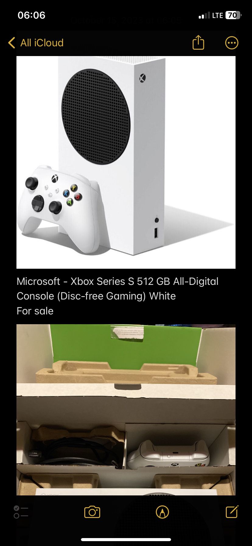 Getting Rid Of His Stuff! Microsoft - Xbox Series S 512 GB All-Digital Console (Disc-free Gaming) White For sale  