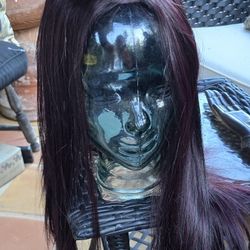 Long Burgandy Red Hair Wig Halloween Witch
