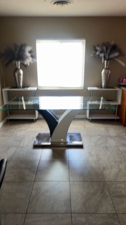 Modern Glass Top Dining Table